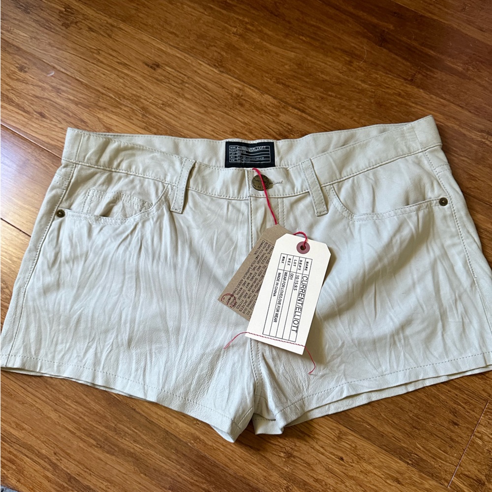 NWT Current/Elliot The Boyfriend Short 28 100% goat leather
